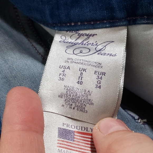 NYDJ Not Your Daughter's Jeans 5-Pocket Mid-Rise Blue Velvet Women's Size 4 - Picture 7 of 8